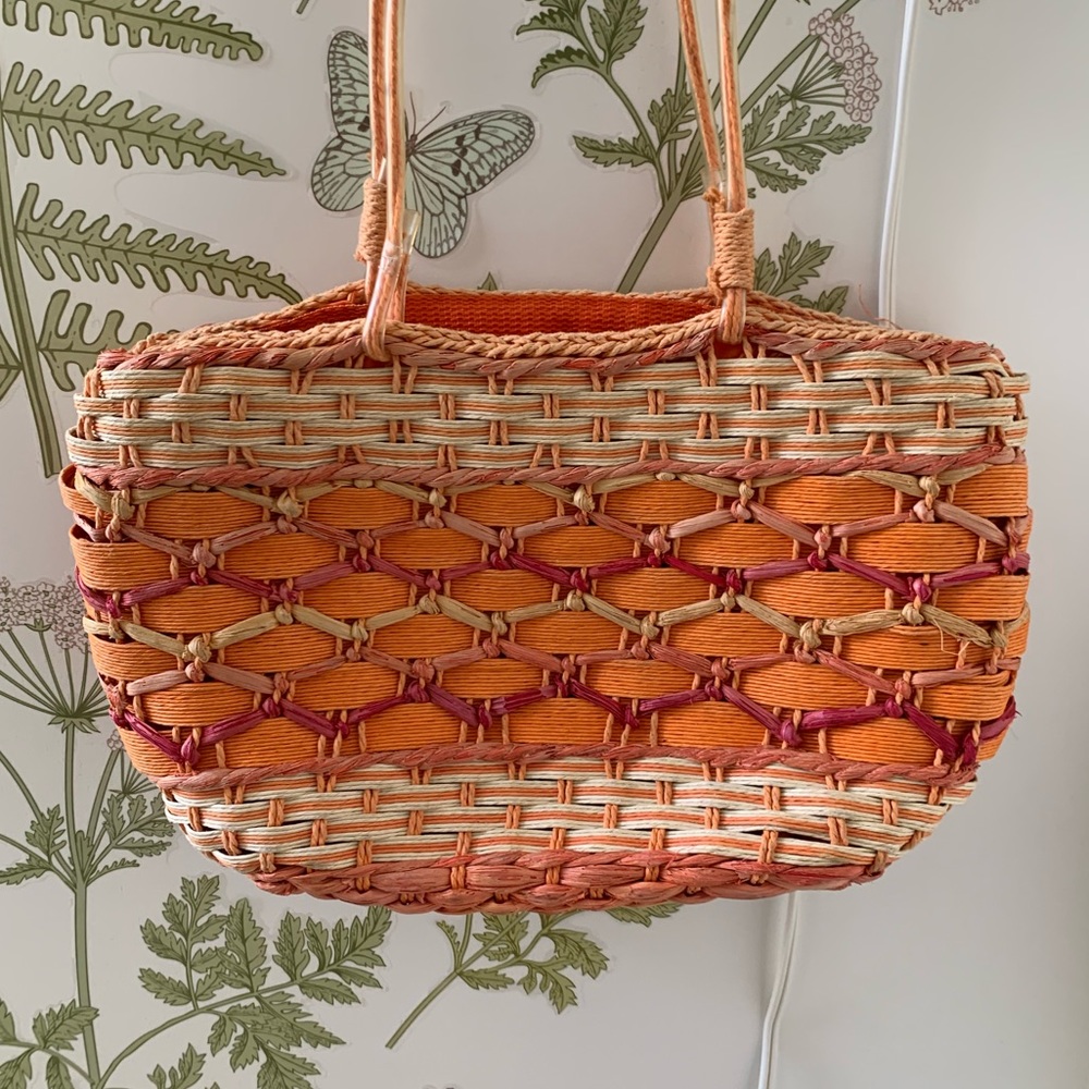 Pink woven basket